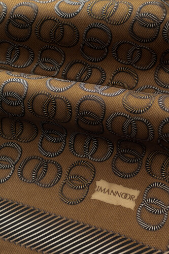 Twist Gold Crepe Silk Scarf - 4