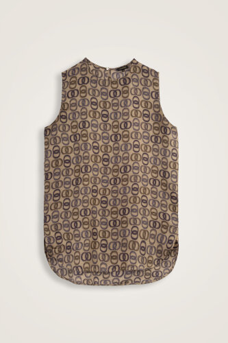 Twist Gold Silk Tank Top - 1