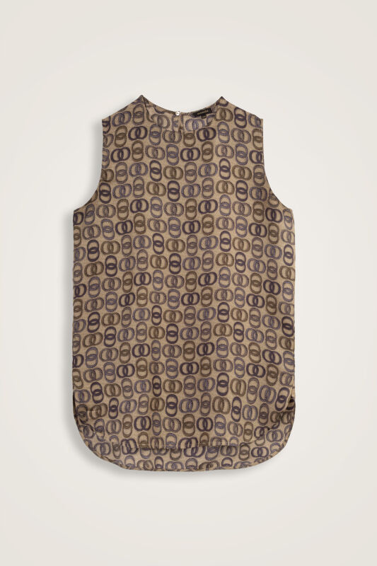 Twist Gold Silk Tank Top - 1