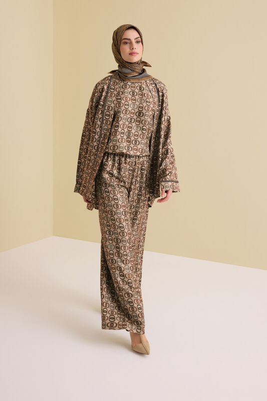 Twist Gold Silk Trousers - 1