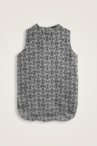 Twist Gray Silk Tank Top 
