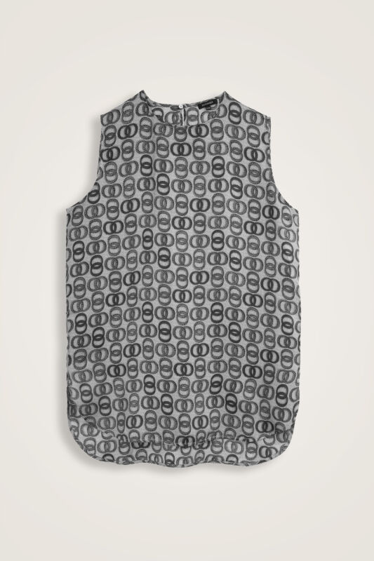Twist Gray Silk Tank Top - 1