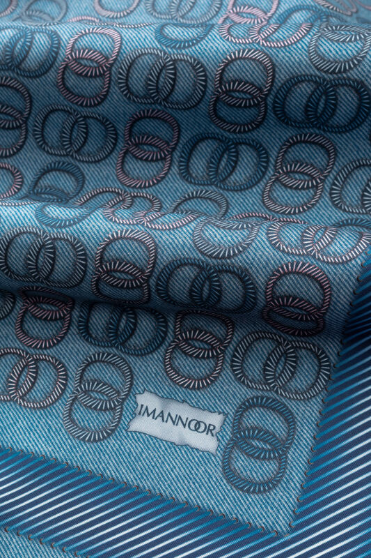 Twist Indigo Crepe Silk Scarf - 4