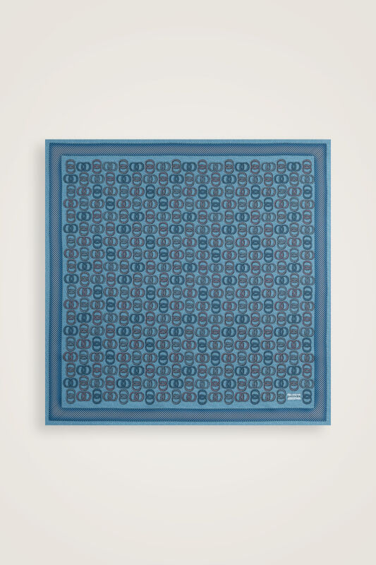 Twist Indigo Crepe Silk Scarf - 2