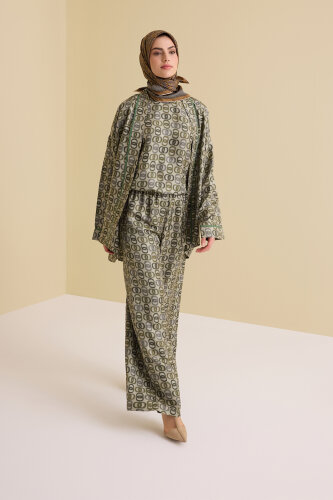 Twist Khaki Silk Trousers - 3