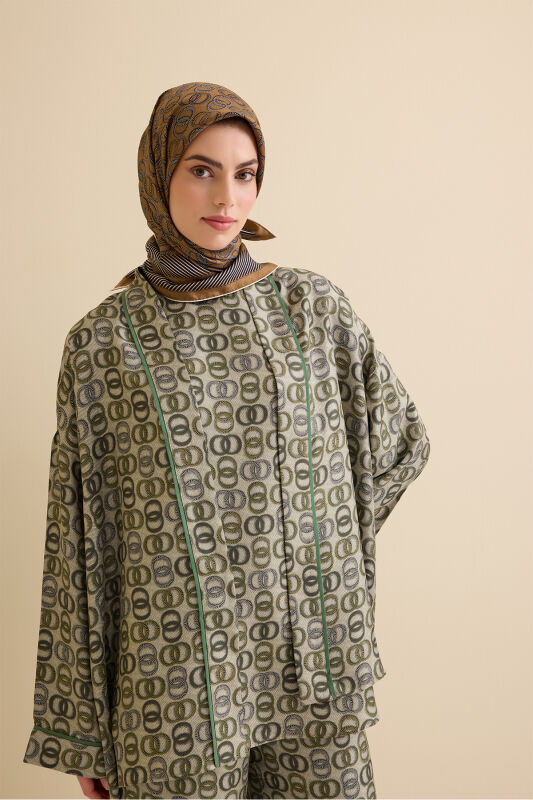 Twist Khaki Silk Undershirt - 1