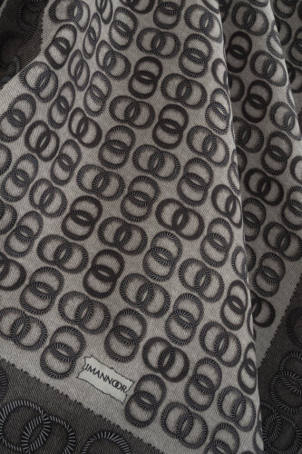 Twist Noor Black-White Cotton Floss Shawl - 2