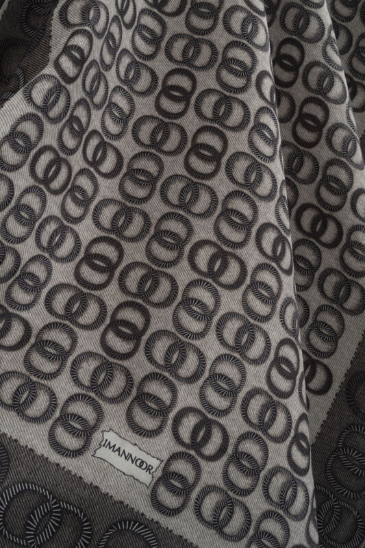 Twist Noor Black-White Cotton Floss Shawl - 2