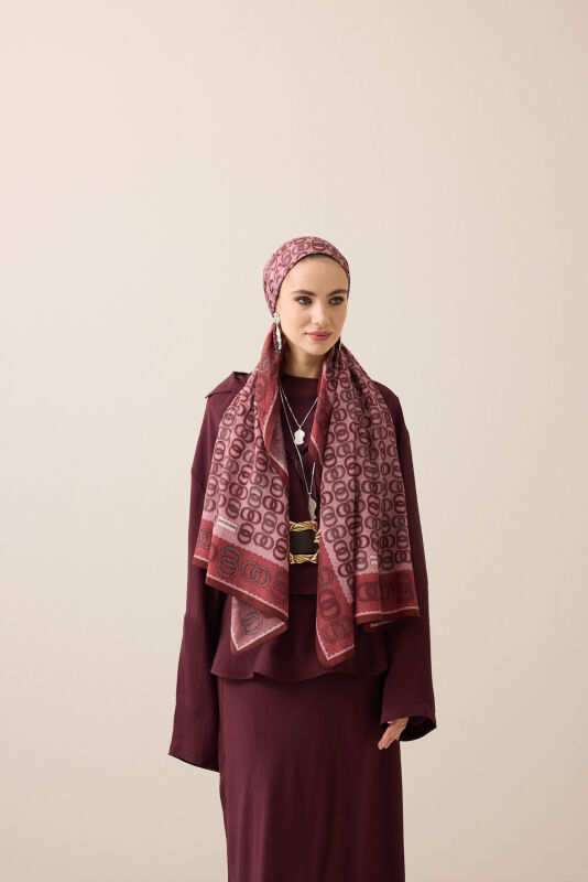 Twist Noor Coral Cotton Floss Shawl - 1