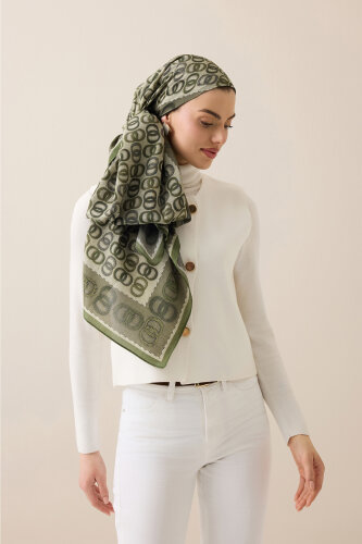 Twist Noor Khaki Cotton Floss Shawl - 5