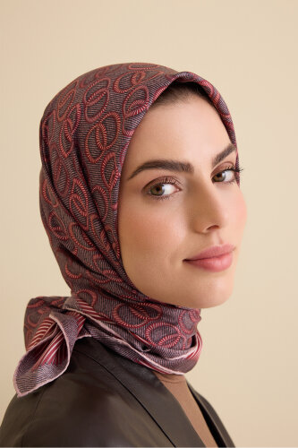 Twist Red Crepe Silk Scarf - Imannoor (3)
