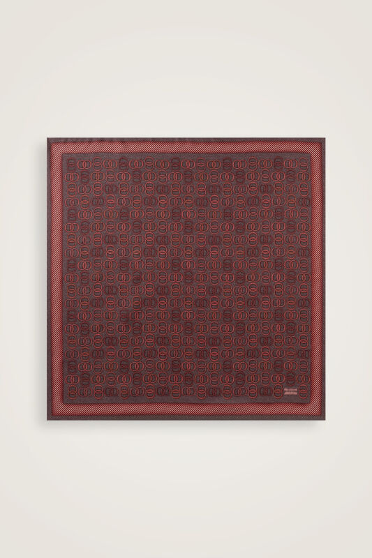 Twist Red Crepe Silk Scarf - 2