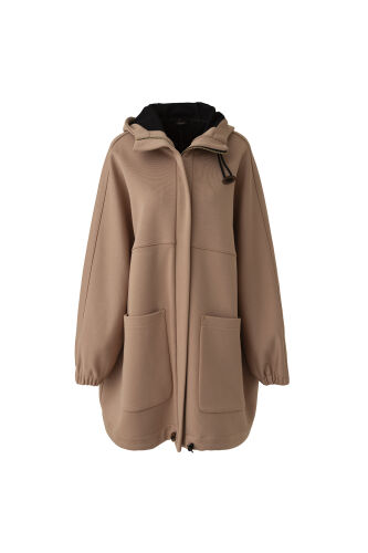 Two Tone Light Brown Coat - 2