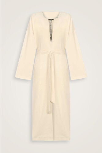 Üç İplik Beyaz Palto - Imannoor (1)