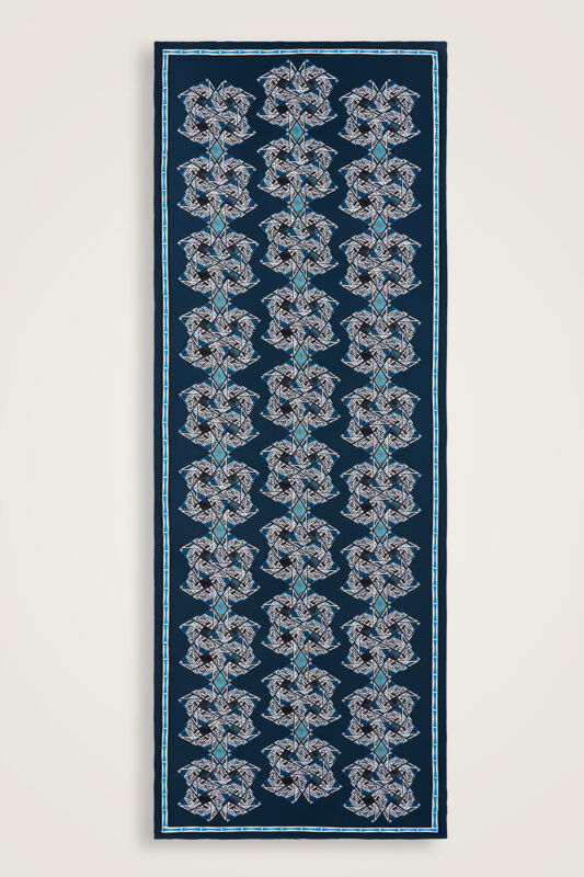 Uçurtma Füme Parlak Floş Viskon Şal 70x210 - 2