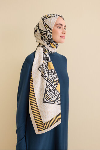 Uçurtma Krem Pamuk İpek Şal 70x209 - Imannoor (3)