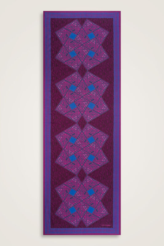 Uçurtma Mor Pamuk İpek Şal 70x209 - 2