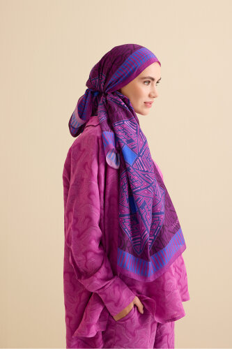 Uçurtma Mor Pamuk İpek Şal 70x209 - Imannoor (3)