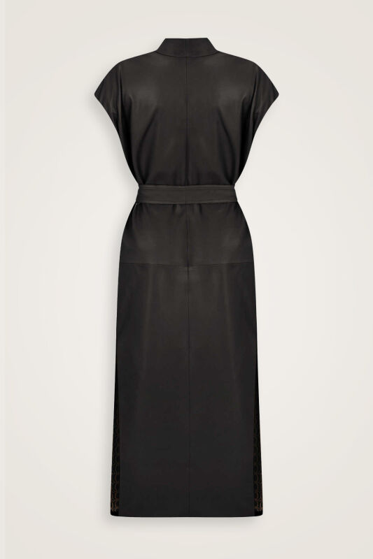 Uzun Kahverengi Deri Yelek - 2