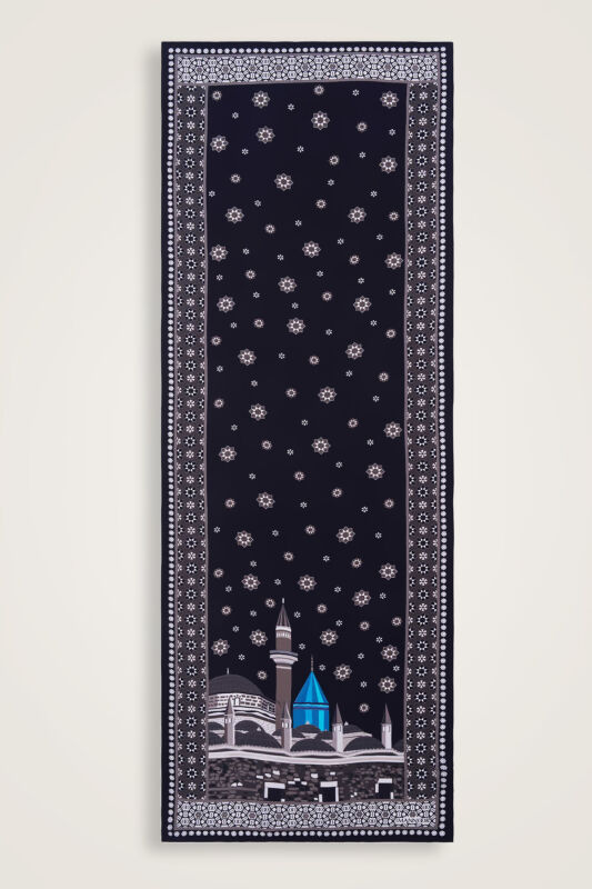 Vuslat Black Viscose Flush Shawl - 2