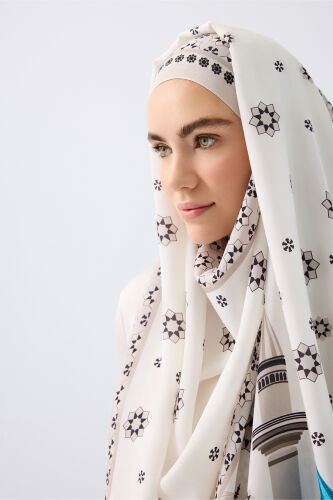 Vuslat White Flush Viscose Shawl - 5