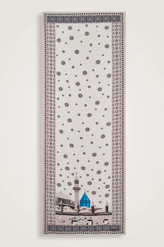 Vuslat White Flush Viscose Shawl - 2