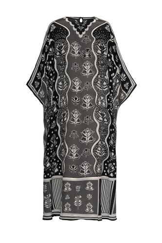 Waterfall Black Silk Kaftan - 2