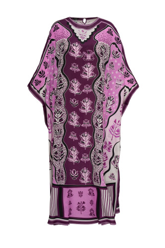 Waterfall Plum Silk Kaftan 