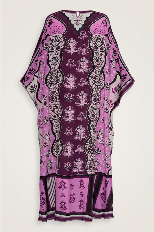 Waterfall Plum Silk Kaftan - 2