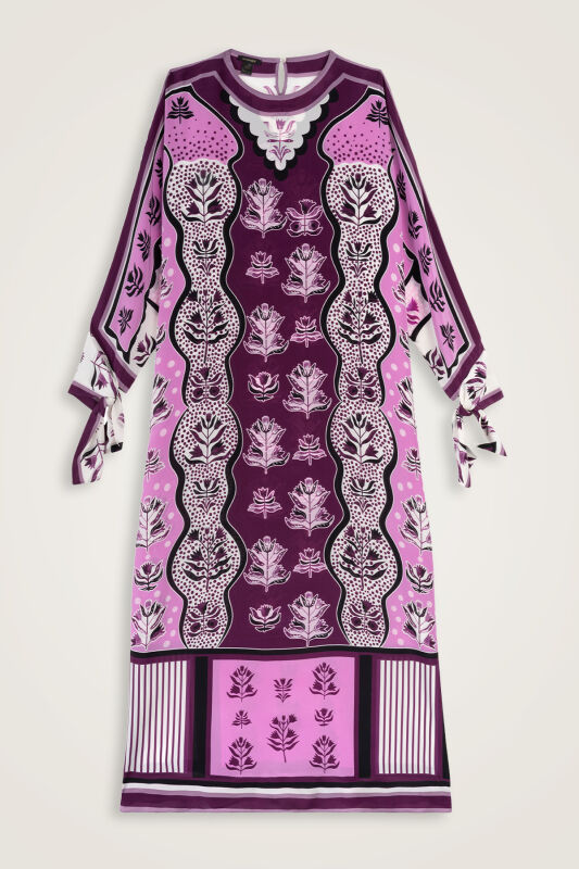 Waterfall Plum Twill Silk Dress - 1