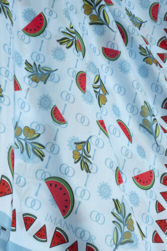 Watermelon Blue Floss Viscose Shawl - 2