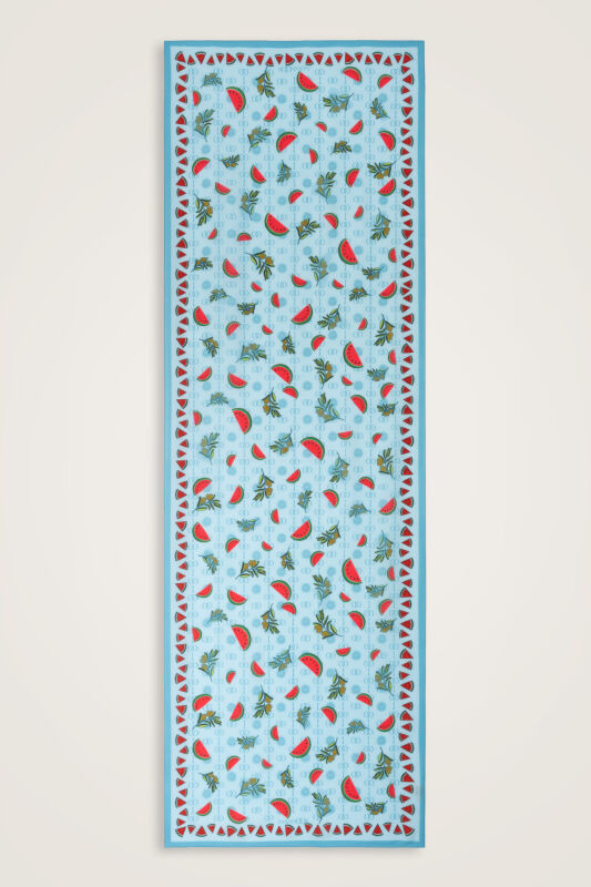 Watermelon Blue Floss Viscose Shawl - 1