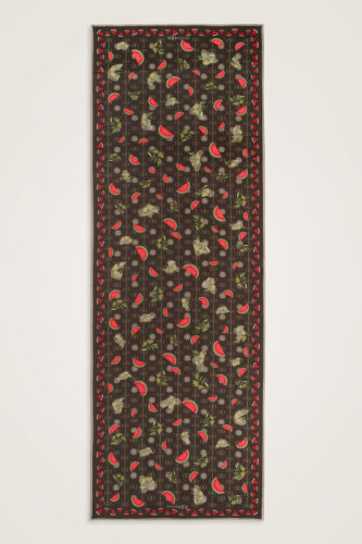 Watermelon Brown Cotton Silk Shawl - Imannoor (1)