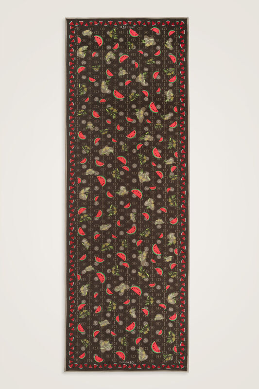 Watermelon Brown Cotton Silk Shawl - 2