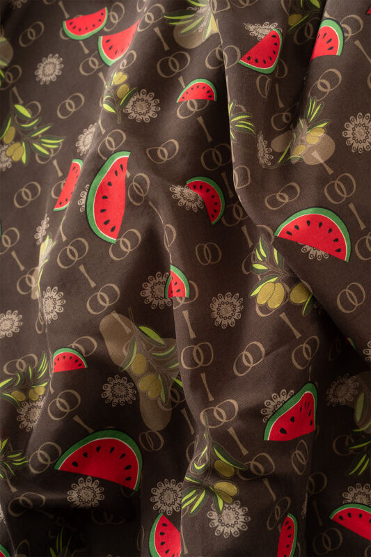 Watermelon Brown Cotton Silk Shawl - 4