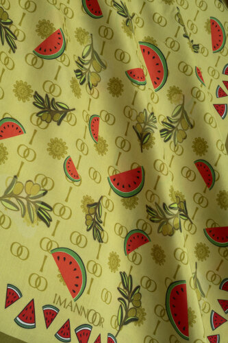 Watermelon Green Floss Viscose Shawl - 2