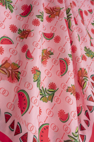 Watermelon Pink Floss Viscose Shawl - 2