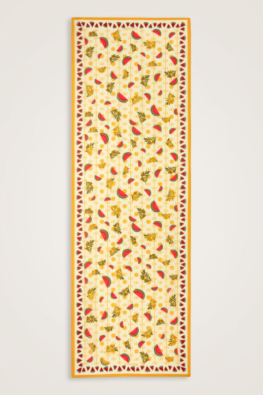 Watermelon Yellow Floss Viscose Shawl - 1