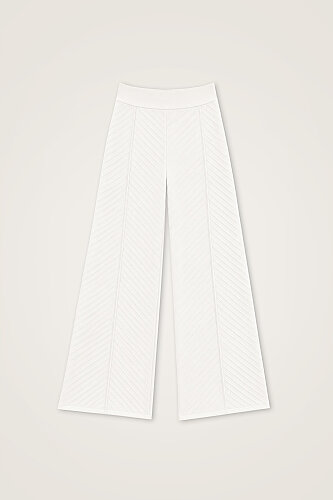 White Knitted Trousers - 1