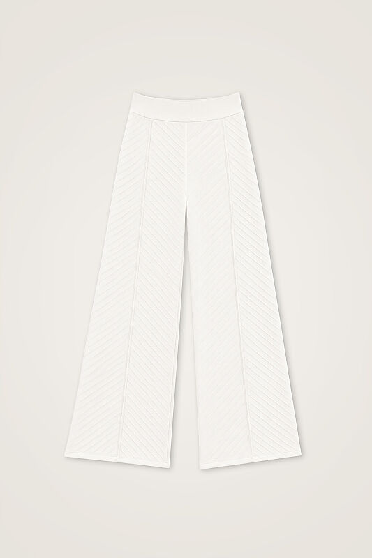 White Knitted Trousers - 1