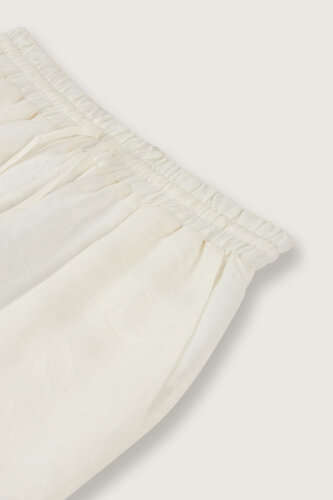 White Linen Jacquard Trousers - 6