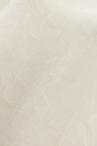 White Linen Jacquard Undershirt - 4