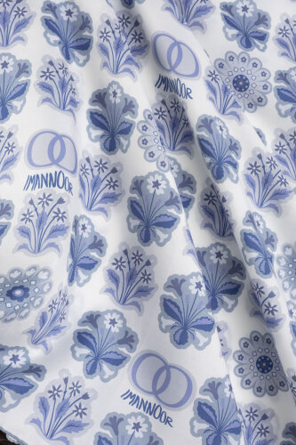 Wildflower Denim Cotton Silk Scarf - Imannoor (4)