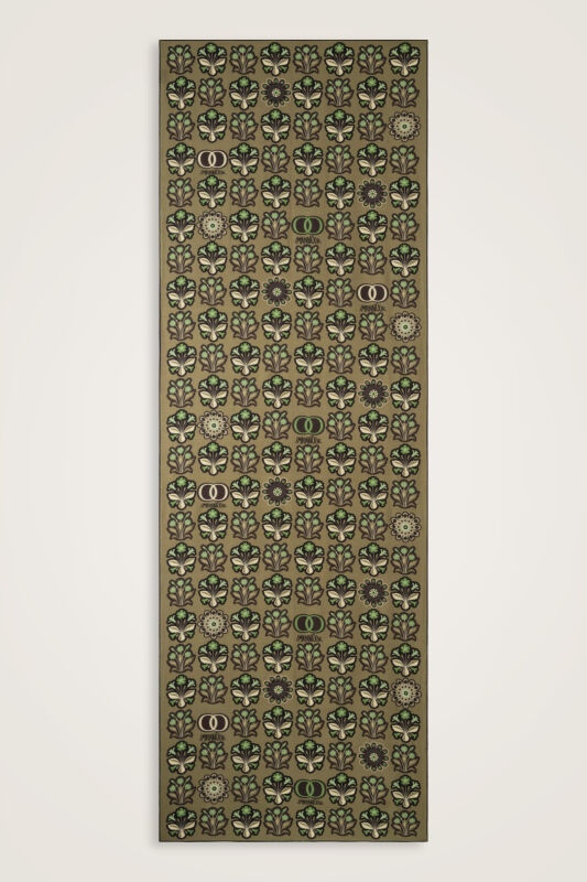 Wildflower Khaki Cotton Silk Scarf - 2