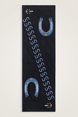 Wind Trace Black Crepe Silk Scarf 