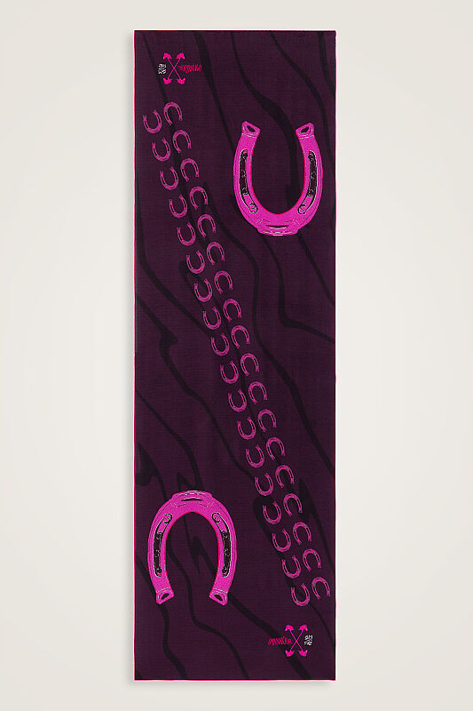 Wind Trace Burgundy Crepe Silk Scarf - 1