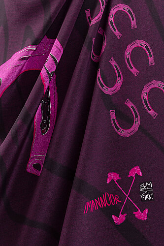 Wind Trace Burgundy Crepe Silk Scarf - 3