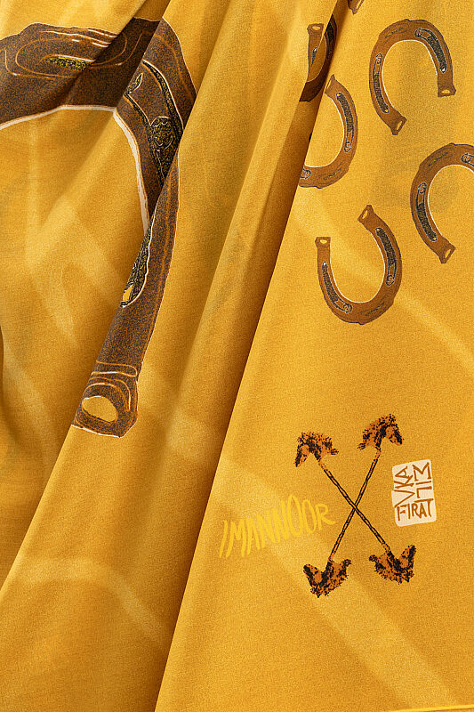 Windbreak Yellow Crepe Silk Scarf - 3
