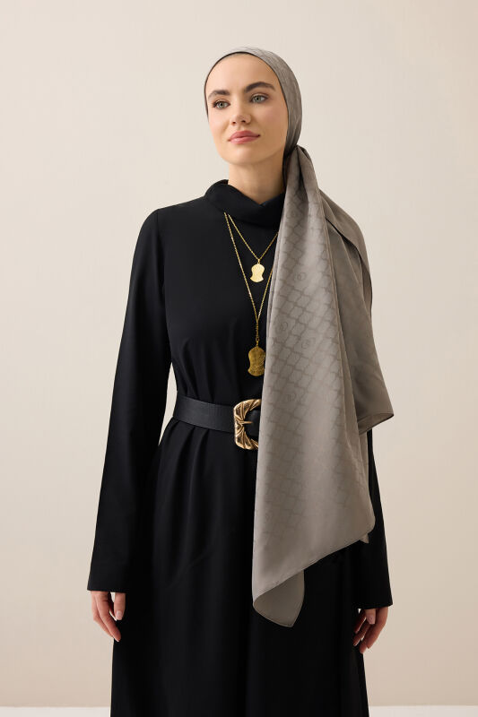 Window Lattice Anthracite Ramy Jacquard Shawl - 6