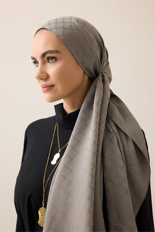 Window Lattice Anthracite Ramy Jacquard Shawl - 1